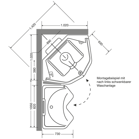 SENVITAS Technische Zeichnung Draufsicht